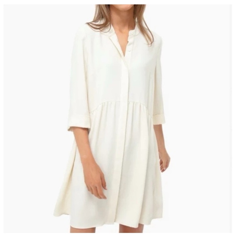 Tuckernuck XL Cream Button-Front shirt dress